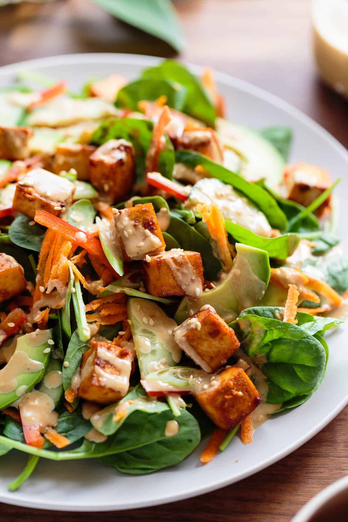 Marinated Tofu, Avocado, and Spinach Salad » I LOVE VEGAN