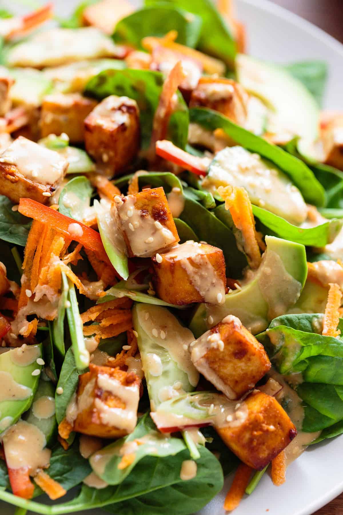 Marinated Tofu, Avocado, and Spinach Salad » I LOVE VEGAN