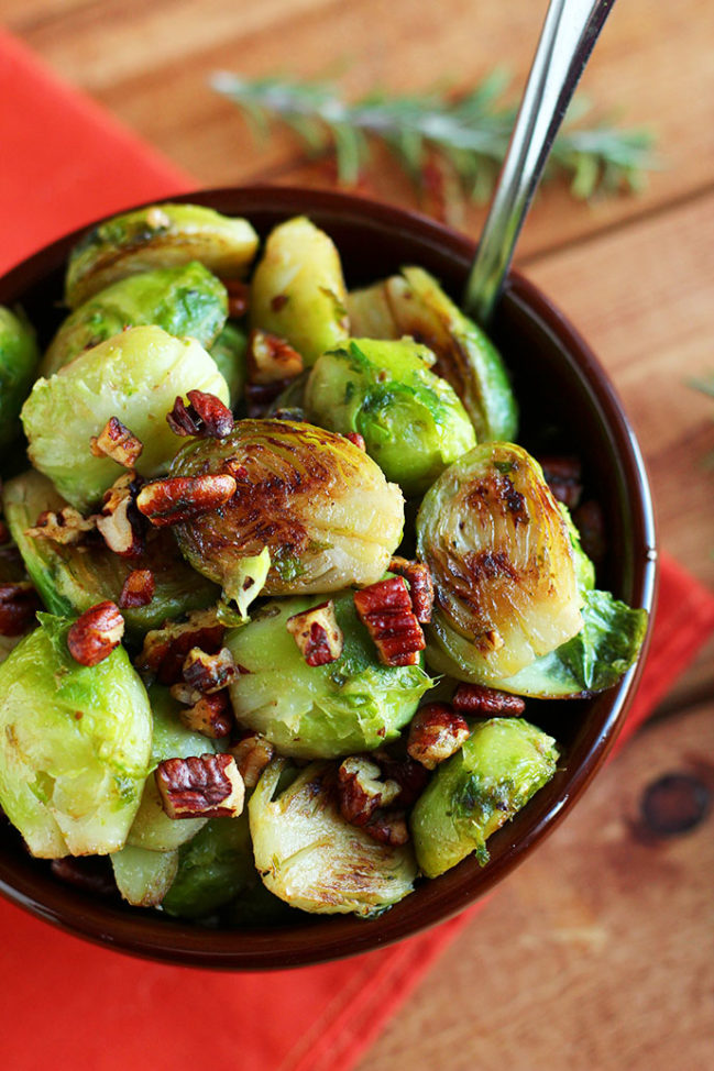 Pecan Butter Brussels Sprouts » I LOVE VEGAN