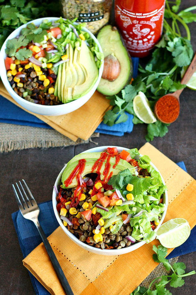 The Big Southwest Lentil Salad Bowl » I LOVE VEGAN