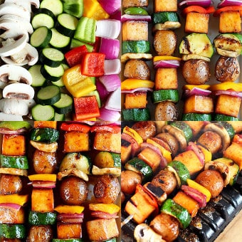 Grilled Veggie Kebabs With Creamer Potatoes & Tofu » I LOVE VEGAN