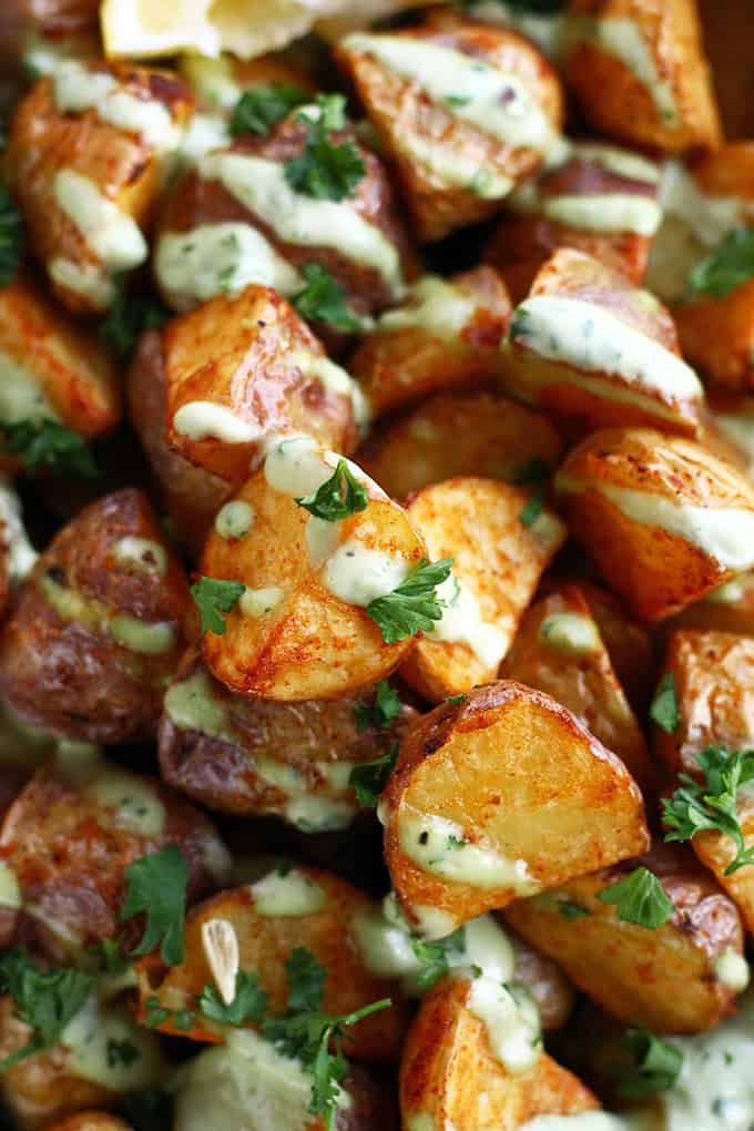 Crispy Mini Potatoes With Paleo Garlic Aioli - Allianna's Kitchen