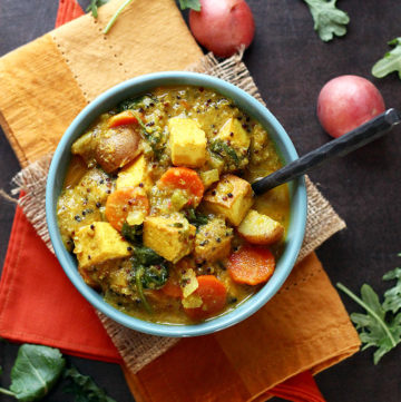 Spicy Tofu & Potato Coconut Curry Soup - ilovevegan.com