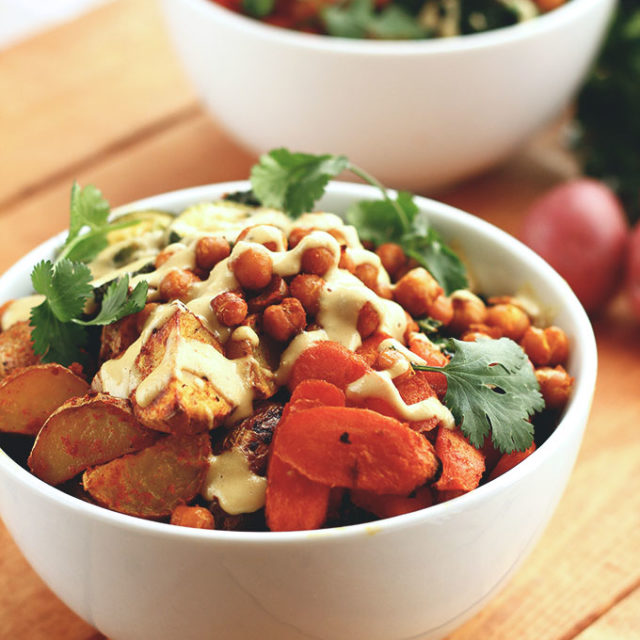 Roasted Potato & Veggie Power Bowl - ilovevegan.com