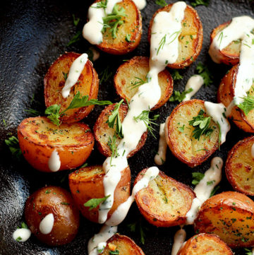 Crispy Potatoes with Vegan Ranch Dressing - ilovevegan.com