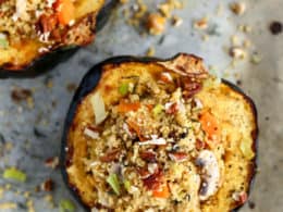 Leek Mushroom Couscous Stuffed Squash I Love Vegan