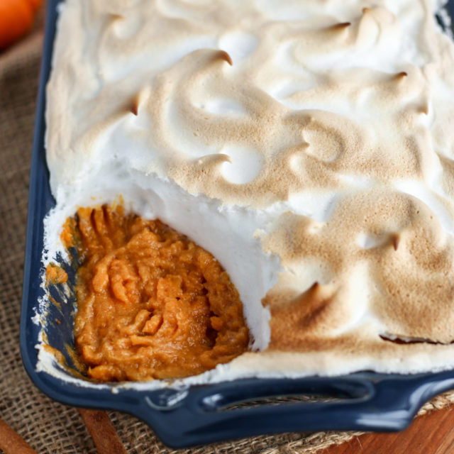 Vegan Sweet Potato Casserole with Aquafaba "Marshmallow" Topping