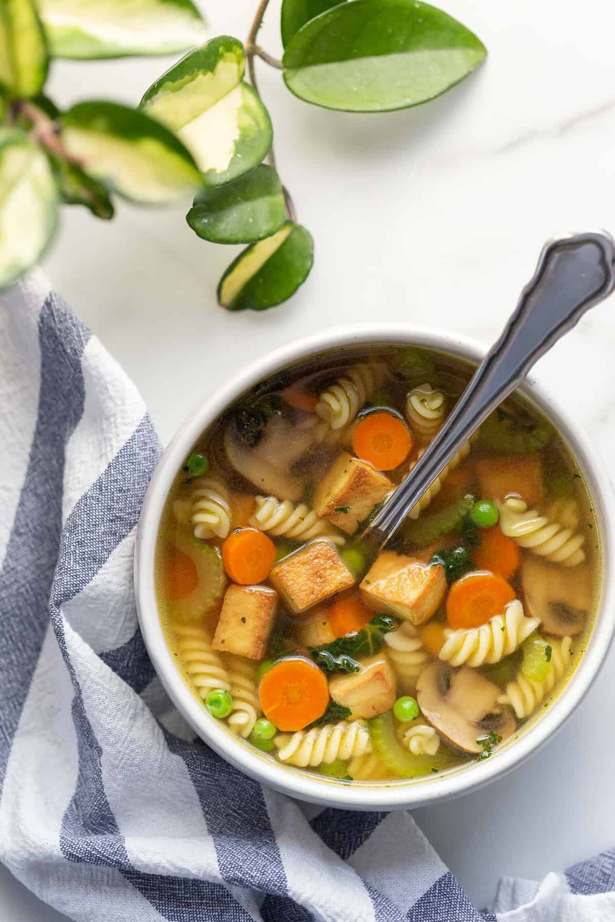Classic Vegan Chicken Noodle Soup - The Cheeky Chickpea