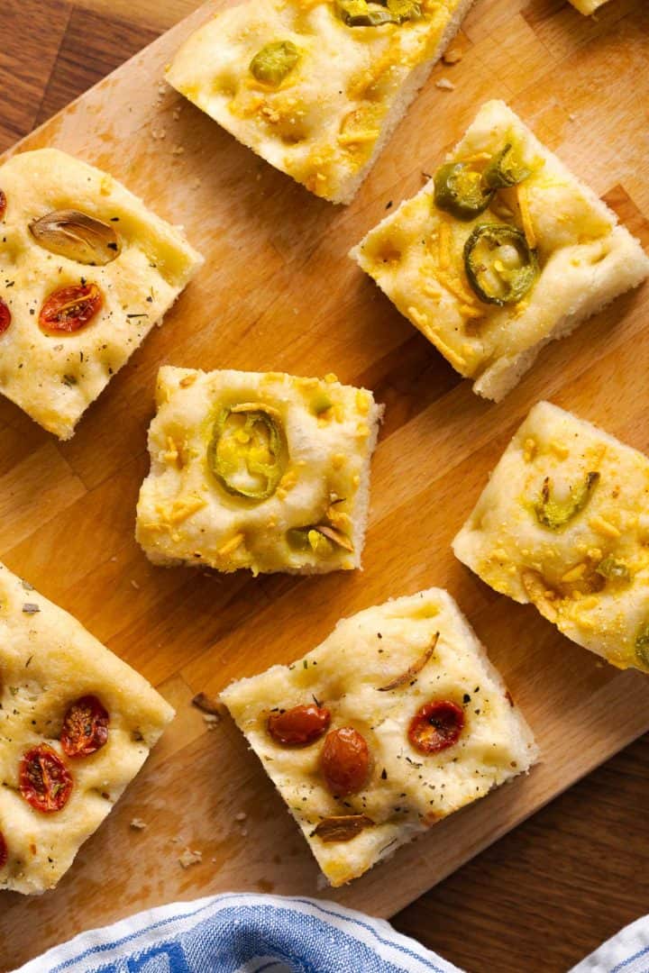 Focaccia (Jalapeño Cheese and Tomato Herb) » I LOVE VEGAN